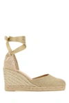 Castaã±er Carina Jute Wedge Espadrilles In Orochiaro