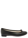 REPETTO 'CENDRILLON' BLACK BALLET FLATS WITH BOW DETAIL IN SMOOTH LEATHER WOMAN