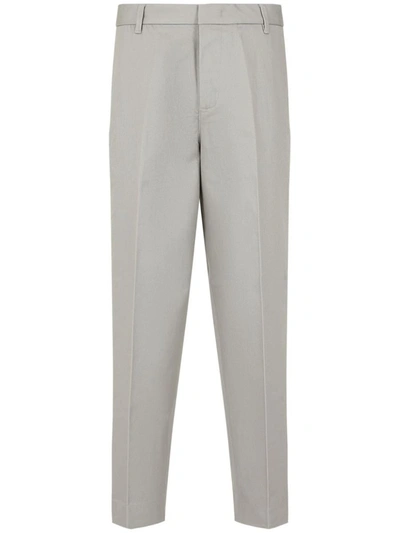 Ea7 Emporio Armani Cotton Chino Trousers In Grey