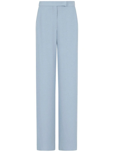 Ea7 Emporio Armani High-waisted Trousers In Clear Blue