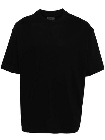 Ea7 Emporio Armani Logo Cotton T-shirt In Black