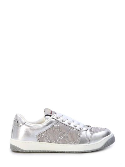Gucci Gg Screener Sneakers In Silver