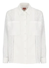 Kenzo Paneled Broderie Anglaise Shirt In White
