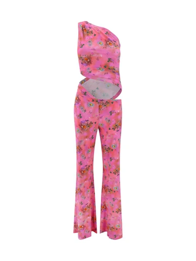 Maccapani Jumpsuit Dress In Stampa Fondo Rosa