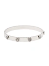 TORY BURCH SILVER TONE BRACELET WITH LOGO STUDS IN STAINLESS STEEL AND CUBIC ZIRCONIA WOMAN
