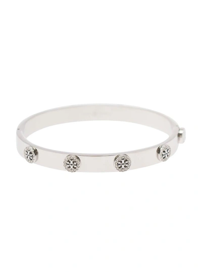 Tory Burch Miller Stud Pave Bracelet In Grey