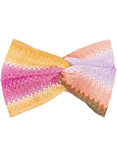 Missoni Zigzag-woven Knot-detailed Headband In Multicolor