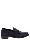DOUCAL'S BLUE PULL-ON LOAFERS IN SUEDE MAN