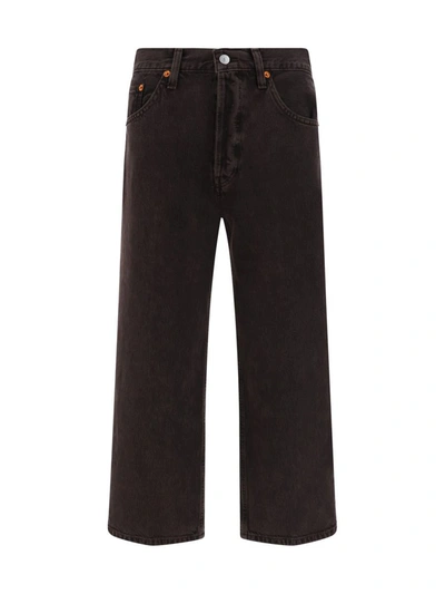 Re/done Loose Denim Trousers In Brown