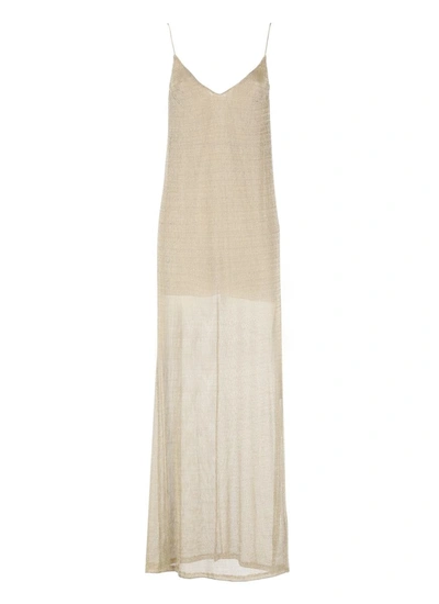 The Nina Studio Woman Midi Dress Gold Size L Polyester In Neutrals