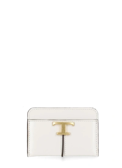 Tod's Logo-plaque Leather Card Holder In White