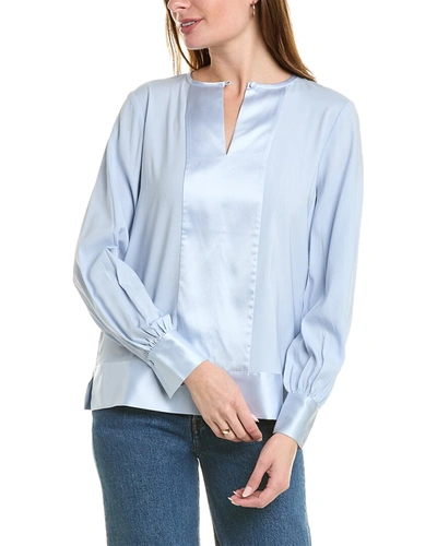 Brooks Brothers Silk-blend Blouse In Grey