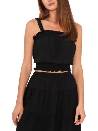Riley & Rae Womens Smocked Stretch Tank Top In Black