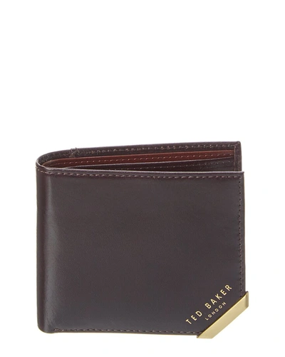 Ted Baker Korning Leather Coin Wallet In Brown