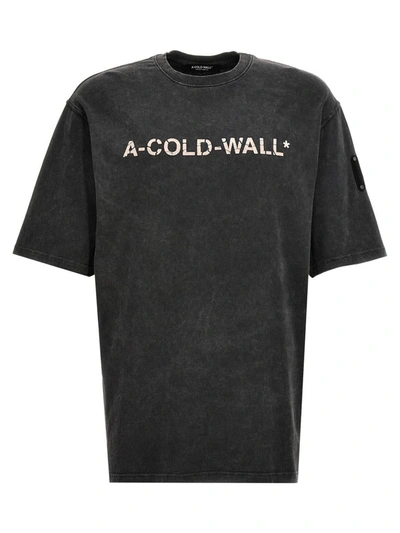 A-cold-wall* Onyx Overdye Logo T-shirt In Gray