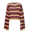 La Doublej Crop Sweater In Multicolor Ivory