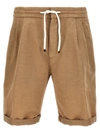 Brunello Cucinelli Drawstring-waist Bermuda Shorts In Beige