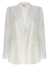 Chloé White Double-breasted Ramie Blazer In White
