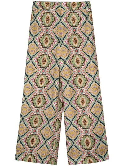 Etro Silk Twill Trouser Clothing In Multicolour