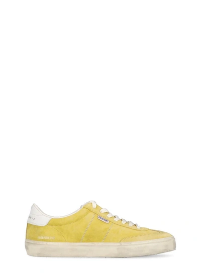 Golden Goose Men's Soul-star Suede Low-top Trainers In Yellow