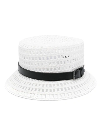 Max Mara Crochet Bucket Hat In White