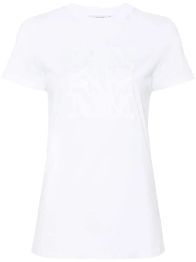 Max Mara Logo-embroidered Cotton T-shirt In White