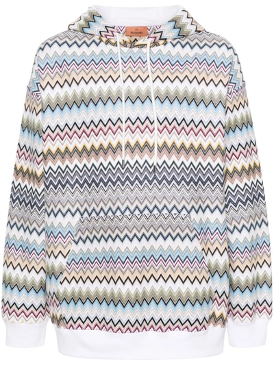 Missoni Zig-zag Striped Cotton Hoodie In Multicolor