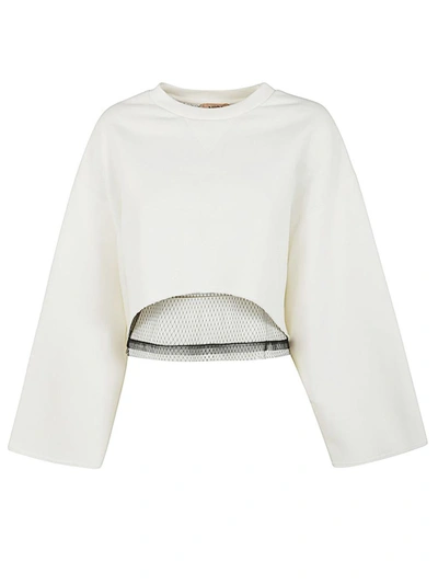 N°21 Cropped Sweatshirt Clothing In White