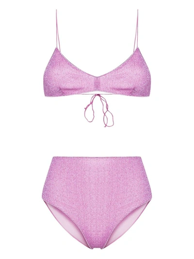 Oseree Lumiere Triangle-bra Bikini In Pink