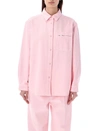 Apc Tina Logo-embroidered Denim Shirt In Pale Pink