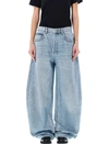 Alexander Wang Oversize Rounded Low Rise Jeans In Pebble Light Blue