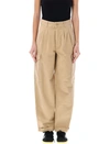Carhartt High Waist Pleated Wide Leg Trousers In Sable Garmet Dued
