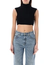 Chloé Ribbed-knit Wool Crop Top In Black