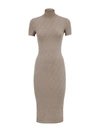 Fendi Dove Grey Ff Viscose Dress In Nude & Neutrals