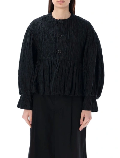 Noir Kei Ninomiya Cropped Jacket Broccato In Black