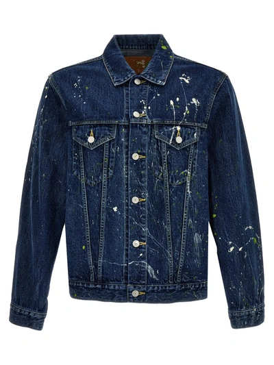 Yohji Yamamoto Patent Stain Jacket In Blue