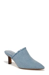 Vince Penelope Frayed Denim Mules In Jeansblue