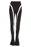 Mugler Sheer Spiral High Waist Skinny Pants In Black/ Nude01