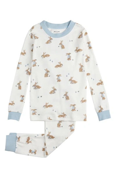 Petit Lem Unisex Bunnies Print Pyjamas Set - Little Kid In Off White