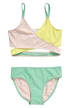 NORDSTROM KIDS' CROSSOVER TWO-PIECE SWIMSUIT