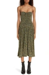 Isabel Marant Pleated Elizabeth Dress In Black/ Yellow