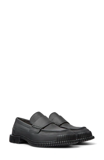 Camper Pix Ribbed-detailing Leather-sole Loafers In Black/ Blue