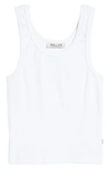 Rolla's Toni Stretch Organic Cotton Ribbed Crop Tank In Vintage White
