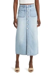 Rolla's Sailor Denim Maxi Skirt In Light Vintage Blue