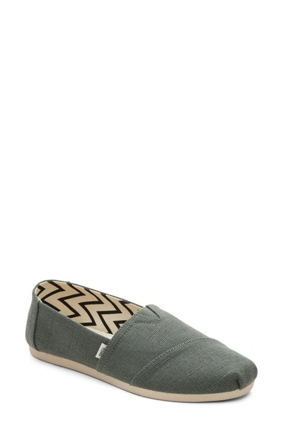 Toms Women's Alpargata Heritage Recycled Slip-on Flats Women's Shoes In Bonsai Green Recycled Canvas