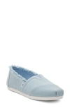 Toms Women's Alpargata Cloudbound Recycled Slip-on Flats In Pastel Blue Washed Denim