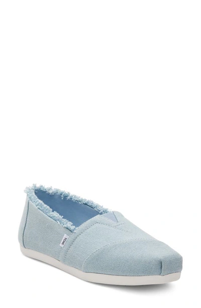 Toms Women's Alpargata Cloudbound Recycled Slip-on Flats In Pastel Blue Washed Denim