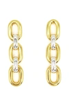 PETIT MOMENTS SAN LEO TWO-TONE LINK DROP EARRINGS