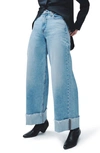 RAG & BONE RAG & BONE SOFIE CUFFED HIGH WAIST WIDE LEG JEANS