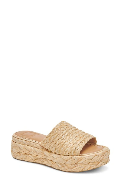 Dolce Vita Women's Chavi Raffia Flatform Slide Sandals In Light Natural Raffia